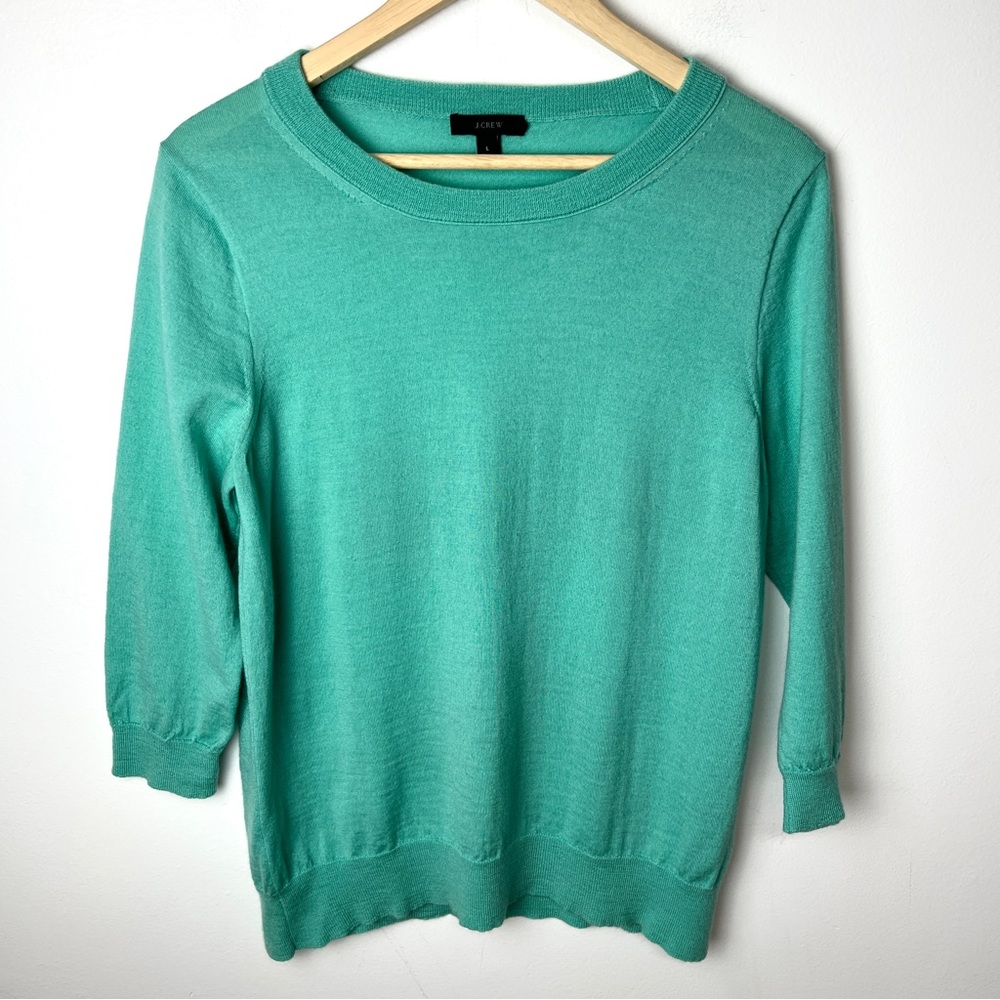 J. Crew Turquoise Aqua Merino Wool Tippi Sweater